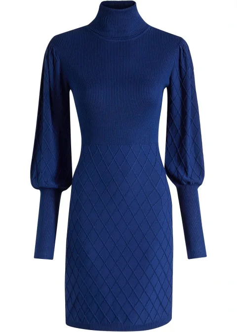 Robe en maille à col roulé