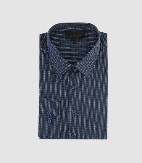 IZAC - Chemise à imprimé pois marine PATRICE