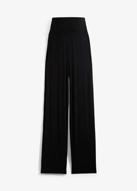 Pantalon de grossesse en jersey, ceinture smockée, coupe droite