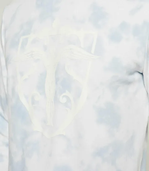 IZAC - Sweat tie & dye bleu et blanc ''Swdinis''