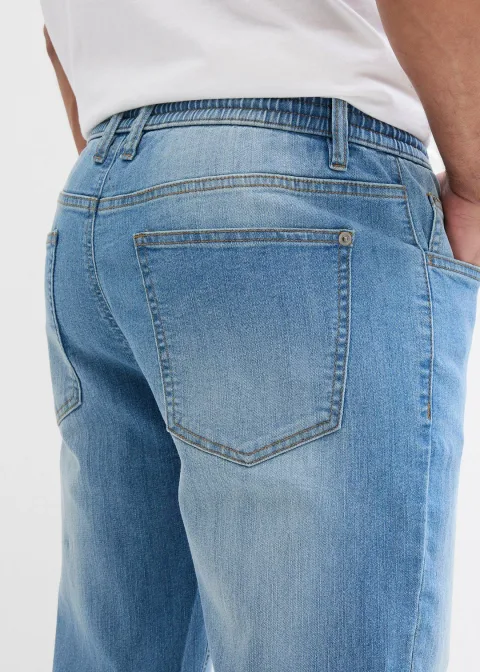Lot de 2 jeans droits extensibles regular à taille élastiquée