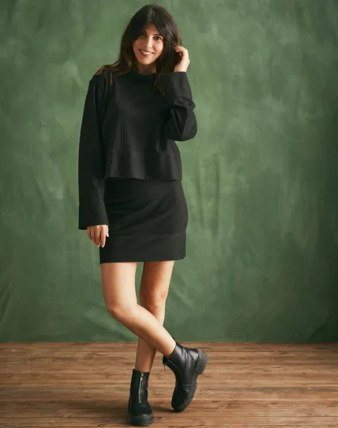 Mini Jupe laine et coton - Noir - Taille XS - Lemahieu