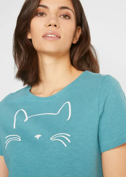 T-shirt avec imprimé chat