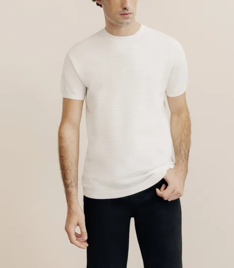 IZAC - T-shirt en maille blanc