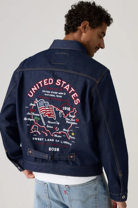 Veste Type I Levi's U. s. Soccer - Homme - Bleu / USA - 2XL