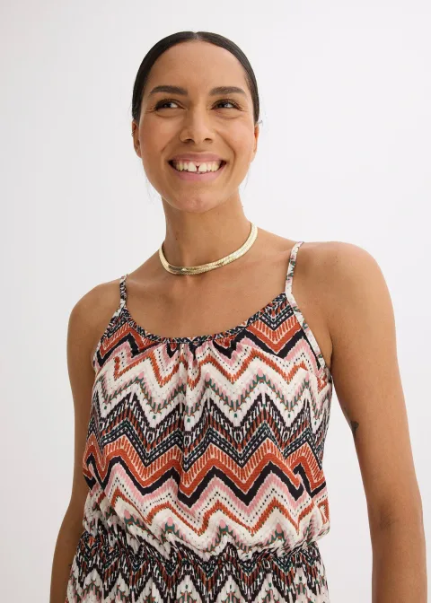 Robe imprimée à fines bretelles