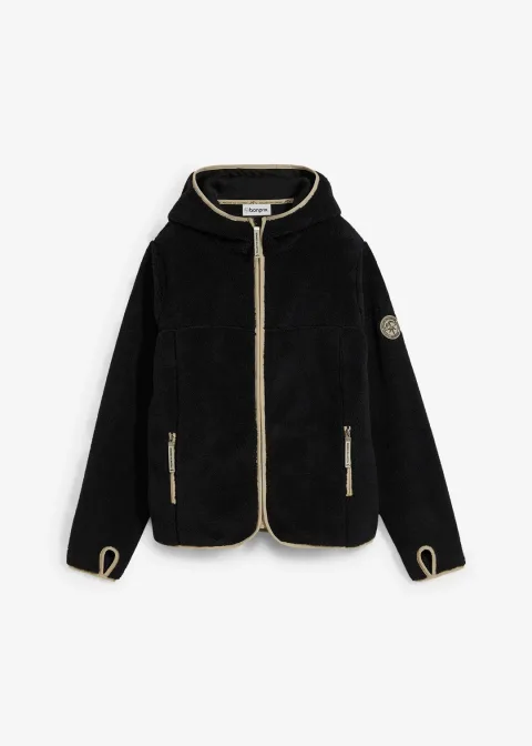 Veste en maille sherpa à capuche