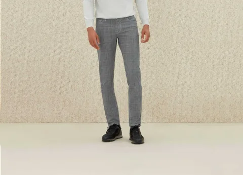 IZAC - Pantalon à carreaux gris clair ''Carreaux''
