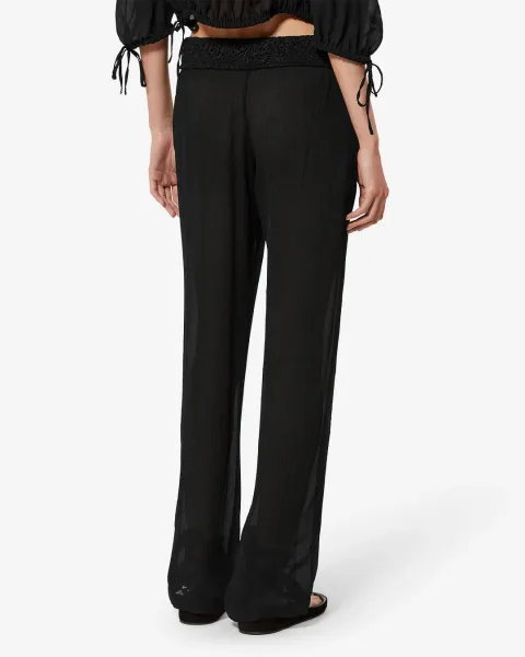 Pantalon Guylene - Femme - Noir - Taille42 - Isabel Marant - Collection Été Femme - Nouvelle Collection Capsule La Riviera