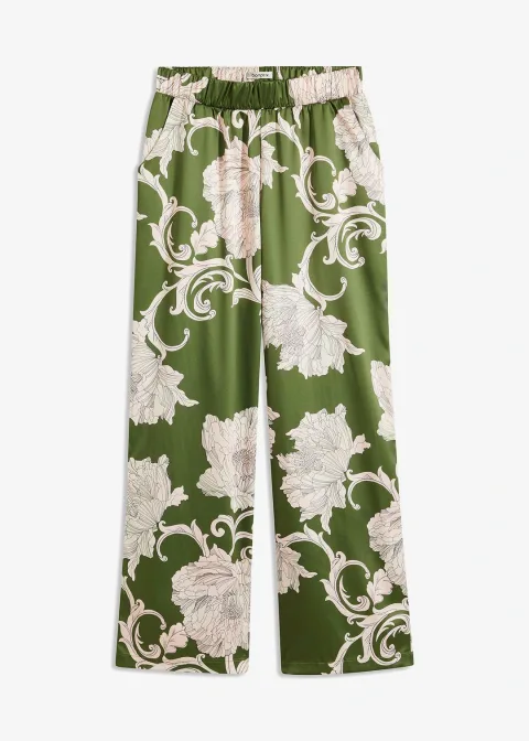 Pantalon palazzo en satin fluide