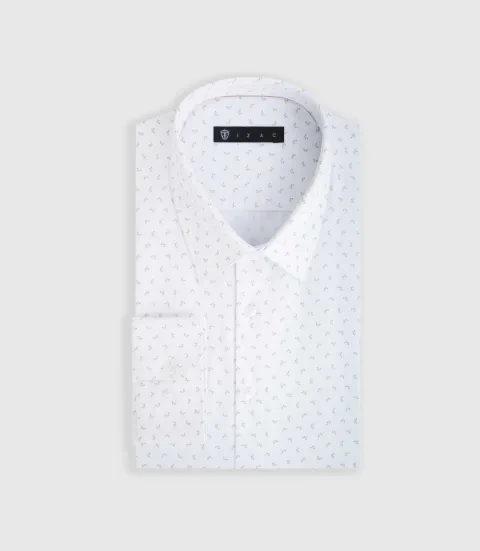 IZAC - Chemise ville blanche et beige ''Difast008''