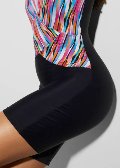 Maillot 1 pièce short sculptant, maintien léger