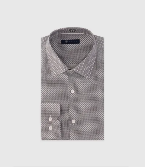 IZAC - Chemise imprimée manches longues noire