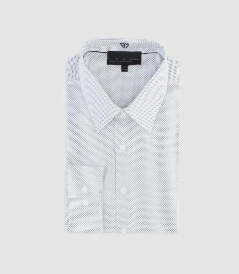 IZAC - Chemise à imprimé à pois blanc PATRICE