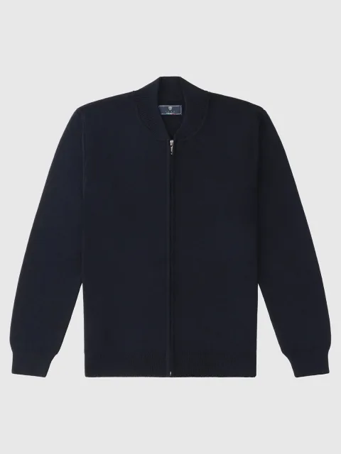 IZAC - Gilet zippé col montant marine