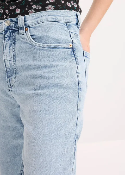 Jean large taille haute, peu extensible