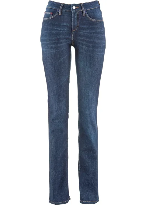 Jean droit taille mi-haute, extensible
