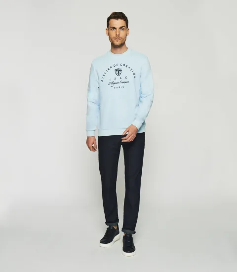 IZAC - Sweat à broderie ciel SWDURAN