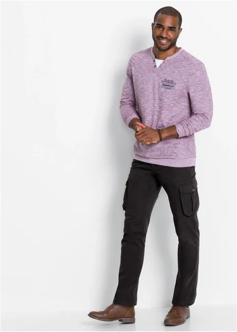 Pantalon cargo regular et droit, taille élastiquée