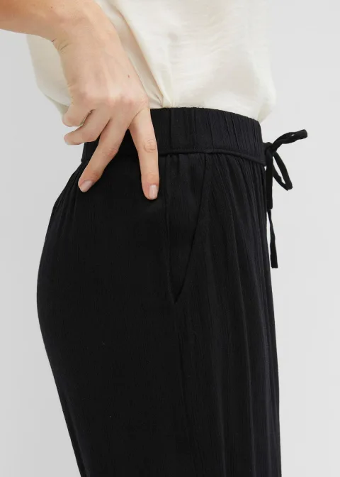 Pantalon en viscose, taille élastiquée