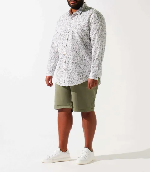 IZAC - Chemise à imprimé floral blanc et bleu KELYANBT
