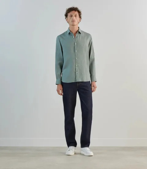 IZAC - Chemise 100% lin lichen