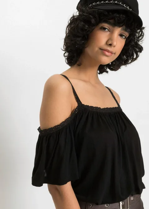 T-shirt à épaules dénudées en viscose douce