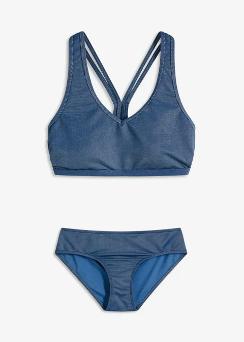Bikini brassière (ens. 2 pces) aspect jean