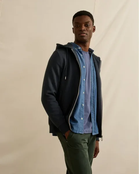 Sweat zippé bleu marine - MESNIL