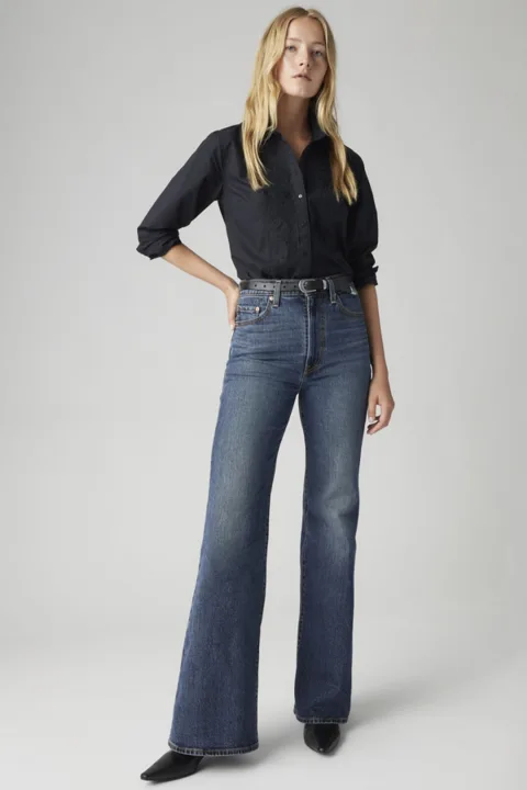 Levi's Jean Ribcage Patte D'eph - Femme - Bleu / Next Saturday No Crease - 34X32