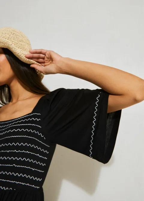 Robe longue et fluide en viscose extensible