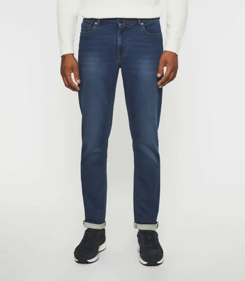 IZAC - Jean super slim en molleton bleu moyen ETERNELLE