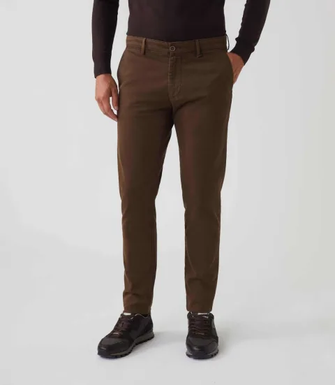 IZAC - Pantalon casual marron ''Manhattan''
