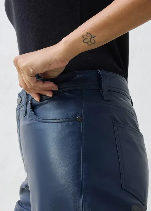Pantalon en cuir d’agneau nappa