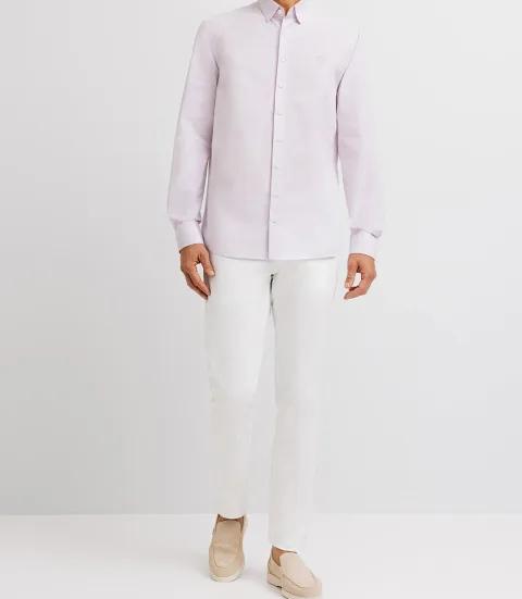 IZAC - Chemise unie violet parme