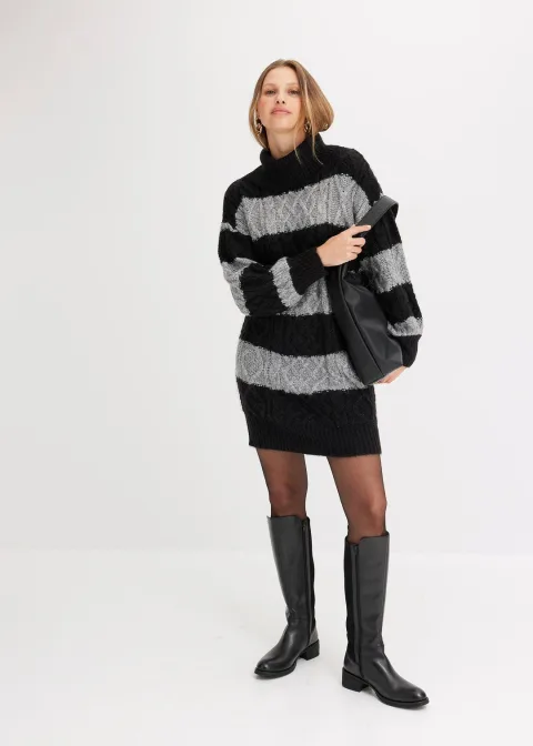 Robe en maille rayée