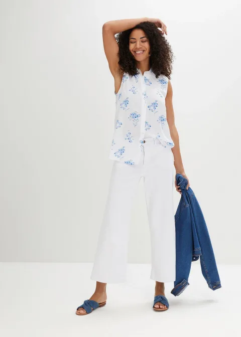 Chemisier sans manches en viscose