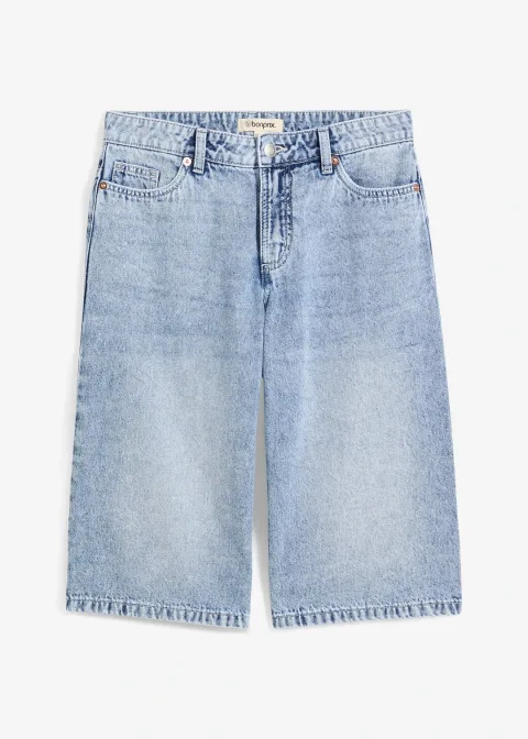 Bermuda en jean taille mi-haute, peu extensible