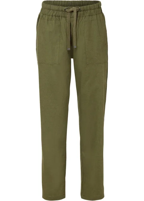 Léger pantalon jogger en lin mélangé