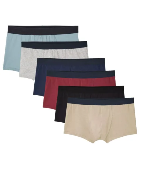 6x Boxers courts en Coton BIO - 6 couleurs - Multicouleur  - Taille 2XL - Lemahieu