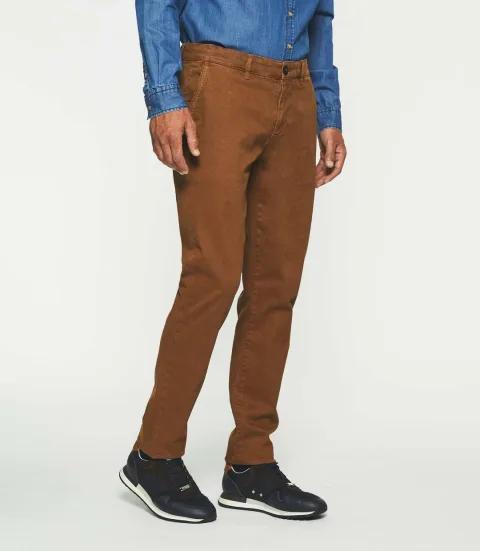 IZAC - Pantalon slack slim camel VITAMINE