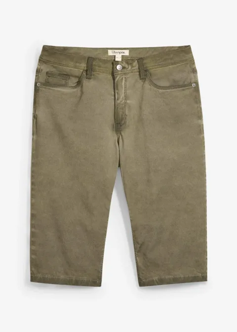 Bermuda long en toile délavée, regular