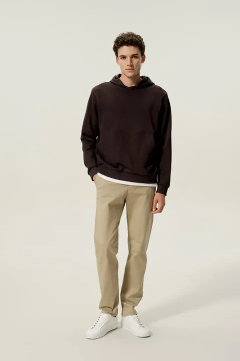 LILYSILK Homme Sweat à Capuche Luxe en Soie Bouclée Épais avec Poche Kangourou Husky S