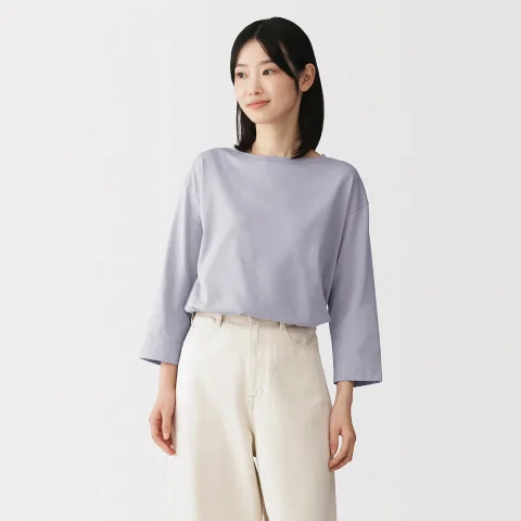 T‐shirt à manches 3/4 en coton mélangé pour femme