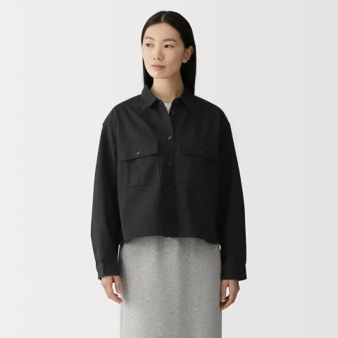 Sur-chemise légère en sergé de kapok mélangé pour femme