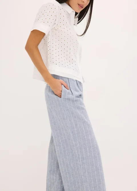 Pantalon à pinces en lin majoritaire