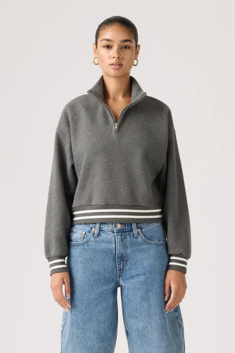 Levi's Sweat Shirt 1/4 Zip Everyday - Femme - Gris / Charcoal Heather - XS