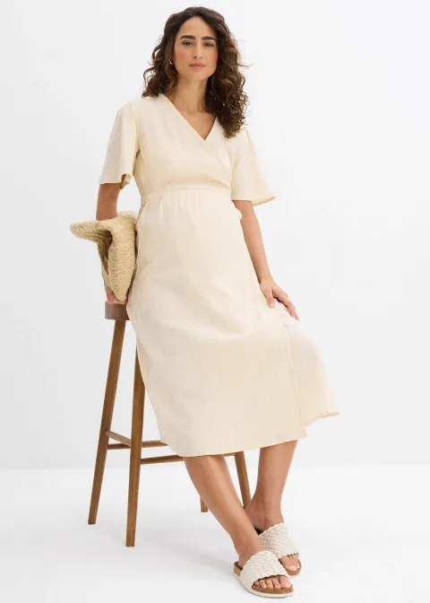 Robe de grossesse et d’allaitement en gaze de coton