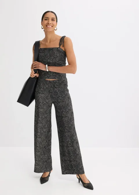 Pantalon en jersey crêpe texturé