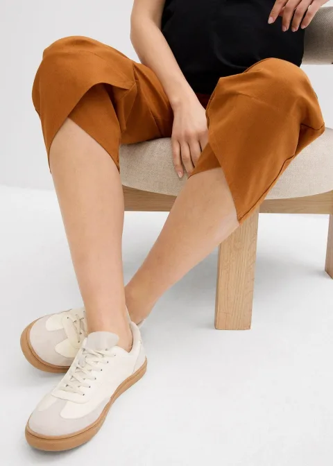 Pantalon de grossesse avec bandeau, en lin et coton